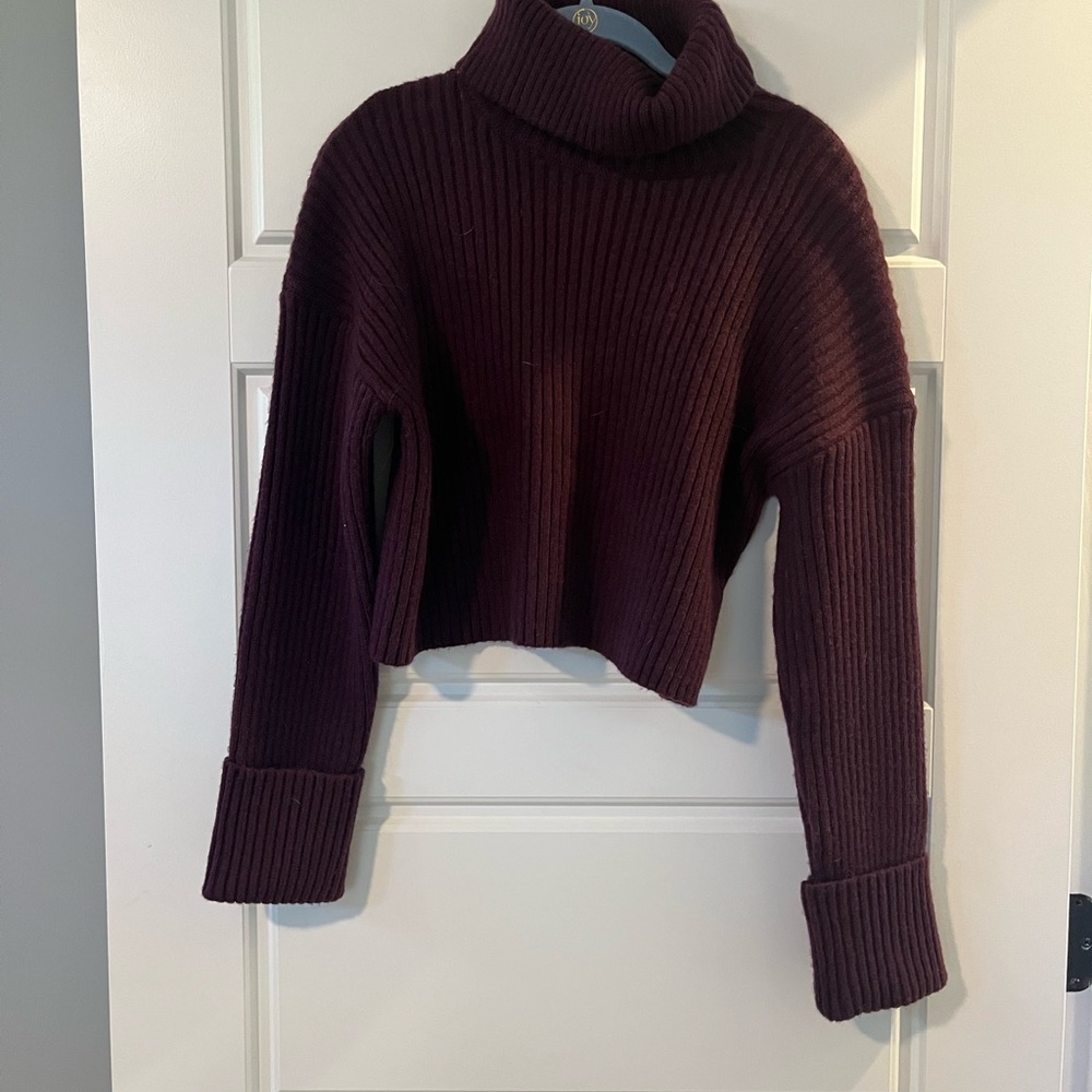 Altar'd State Deep Burgundy Cowl Neck Sweater